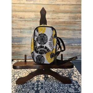 Cell Phone Wallet Cross BodyYellow Floral Print Adjustable 28 inch Strap